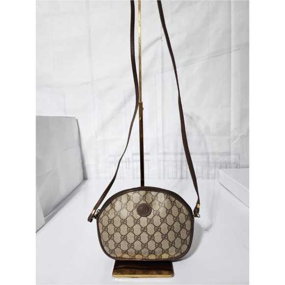 Authentic GUCCI Vintage GG Supreme Crossbody Bag PVC Beige/Brown - Picture 1 of 13